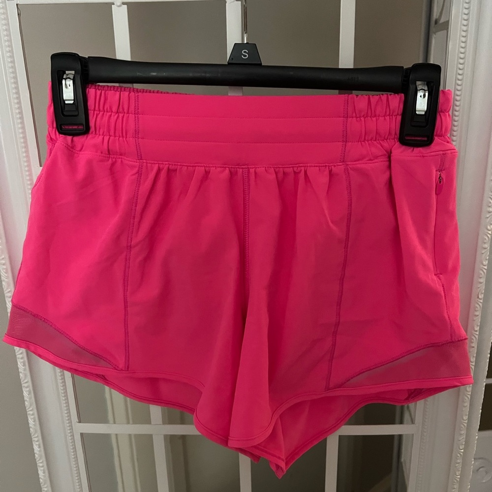 Size 4 neon pink lululemon shorts